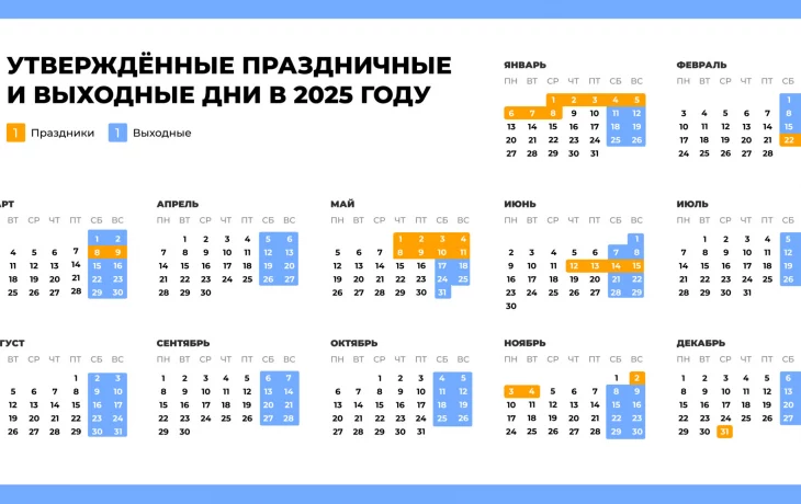 Как будем работать и отдыхать в 2025 году Как будем работать и отдыхать в 2025 году