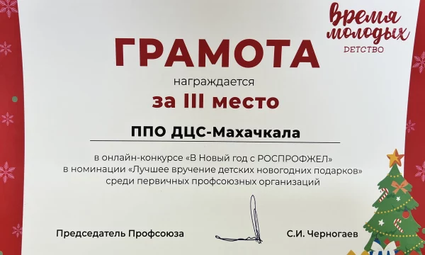 Грамоты за участие в конкурсе &laquo;В Новый Год с РОСПРОФЖЕЛ&raquo;.